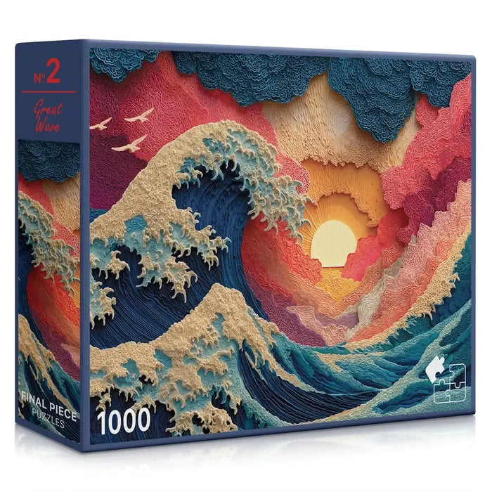 Great Wave 1000 Piece Jigsaw Puzzle Final Piece - for just $19.99! 
