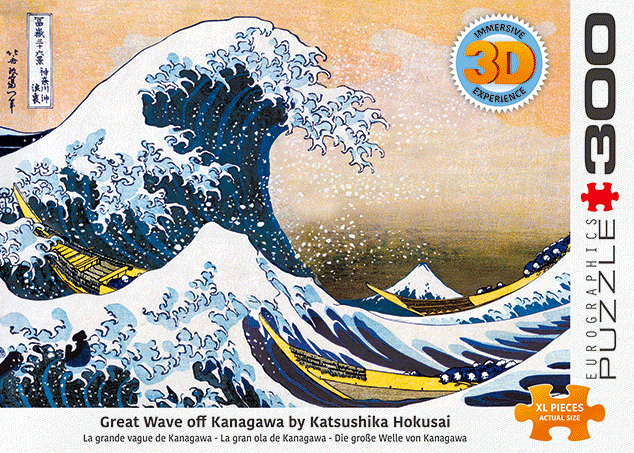Great Wave off Kanagawa 300 Large Piece 3D Lenticular Jigsaw Puzzle Eurographics - for just $23.99! 