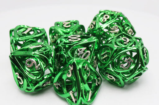 Hollow Hearts: Green - Metal RPG Dice Set - for just $64.99! 