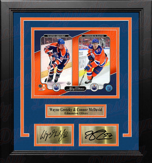Wayne Gretzky & Connor McDavid Edmonton Oilers 8" x 10" Framed Hockey Photo with Engraved Autographs - for just $79.99! 