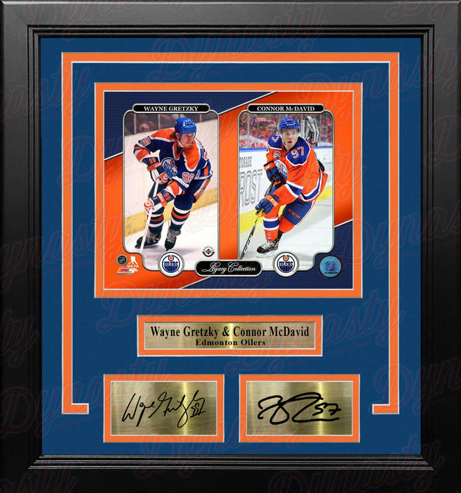 Wayne Gretzky & Connor McDavid Edmonton Oilers 8" x 10" Framed Hockey Photo with Engraved Autographs - for just $79.99! 
