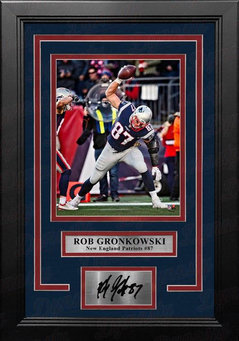 Rob Gronkowski Touchdown Spike New England Patriots 8" x 10" Framed Photo with Engraved Autograph - for just $79.99! 