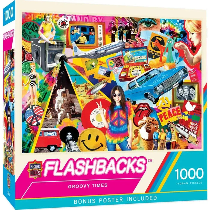 Groovy Times Flashbacks 1000 Piece Jigsaw Puzzle MasterPieces - for just $17.99! 