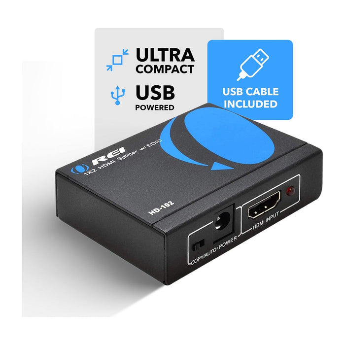 1x2 HDMI Splitter: 1-in 2-out, USB Powered, EDID, 3D Support (HD-102) - Premium Splitter - Just $14.99! Shop now at Retro Gaming of Denver