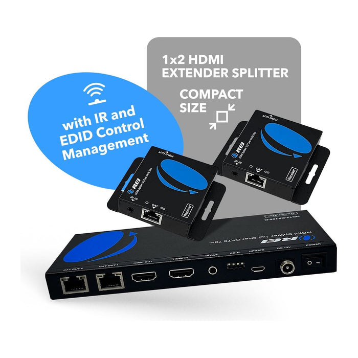 1x2 HDMI Extender Splitter Over CAT6/7 Up to 165 Ft- Loop-Out, IR Control & EDID (HD12-EX165-K) - Just $129.99! Shop now at Retro Gaming of Denver