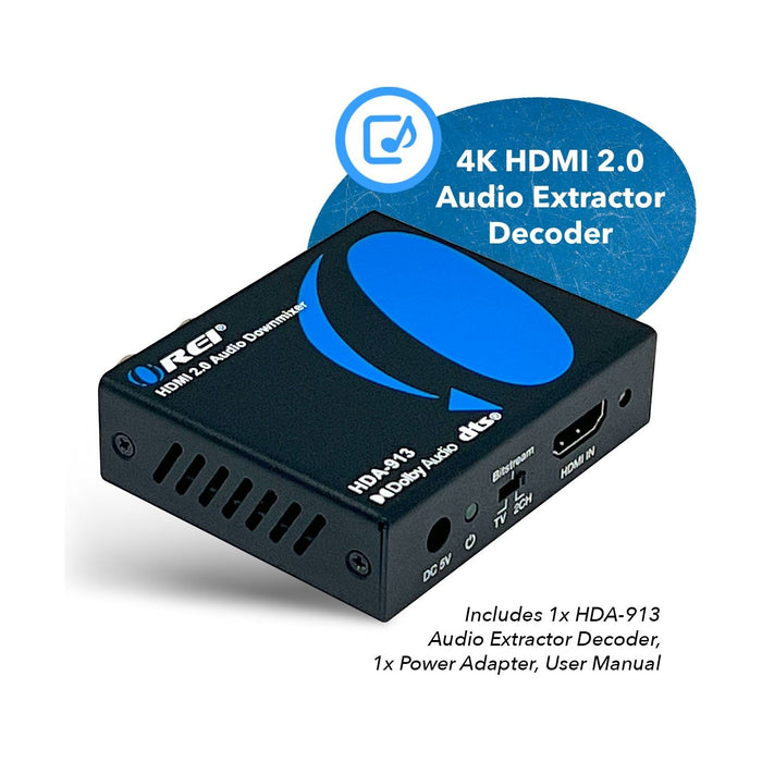 OREI HDMI 18Gbps Audio Extractor with Audio Downmix (HDA-913) - Just $89.99! Shop now at Retro Gaming of Denver