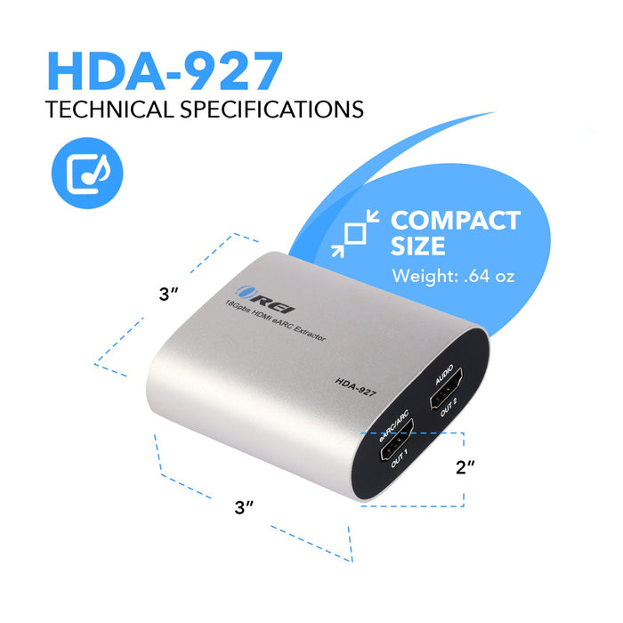 eARC 4K@60Hz Audio Extractor Converter 18G HDMI 2.0 ARC Support (HDA-927) - Just $49.99! Shop now at Retro Gaming of Denver