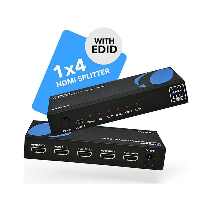 1x4 HDMI Splitter with Power Adapter : 1-in 4-out, EDID (HDS-104) - Just $29.99! Shop now at Retro Gaming of Denver