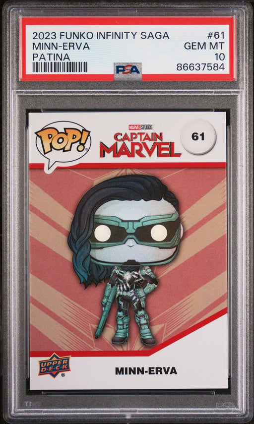 2023 UPPER DECK FUNKO POP MARVEL  MINNERVA PATINA #61  PSA 10 - for just $54! 