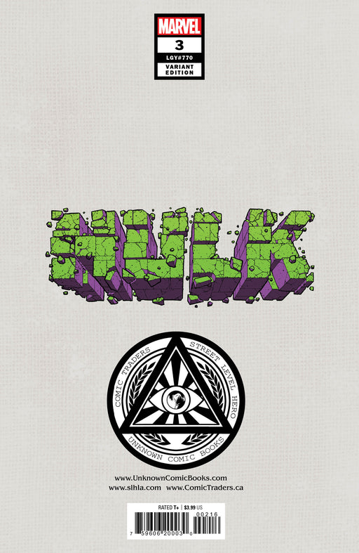 Hulk 3 Unknown Comics Alan Quah Exclusive Var (01/19/2022) - for just $10! 