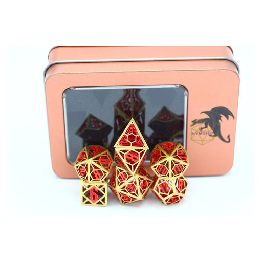 Dragon Nest Hollow Metal Polyhedral Dice Set - Red and Gold - Premium Polyhedral Dice Set - Just $79.99! Shop now at Retro Gaming of Denver