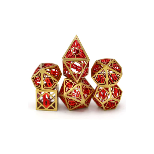 Dragon Nest Hollow Metal Polyhedral Dice Set - Red and Gold - Premium Polyhedral Dice Set - Just $79.99! Shop now at Retro Gaming of Denver