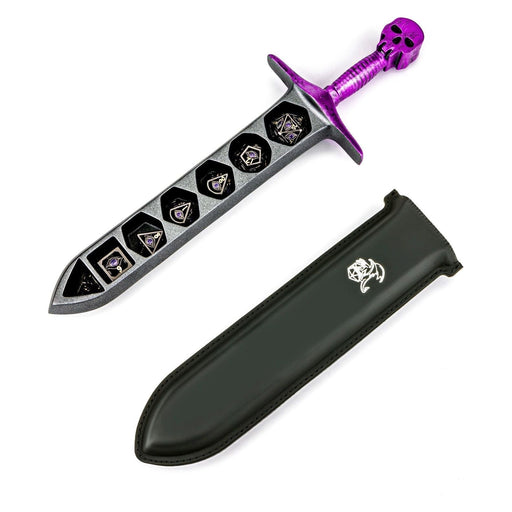 Grim Dagger Dice Case with sheath cover - Purple - Premium Polyhedral Dice Set - Just $49.99! Shop now at Retro Gaming of Denver