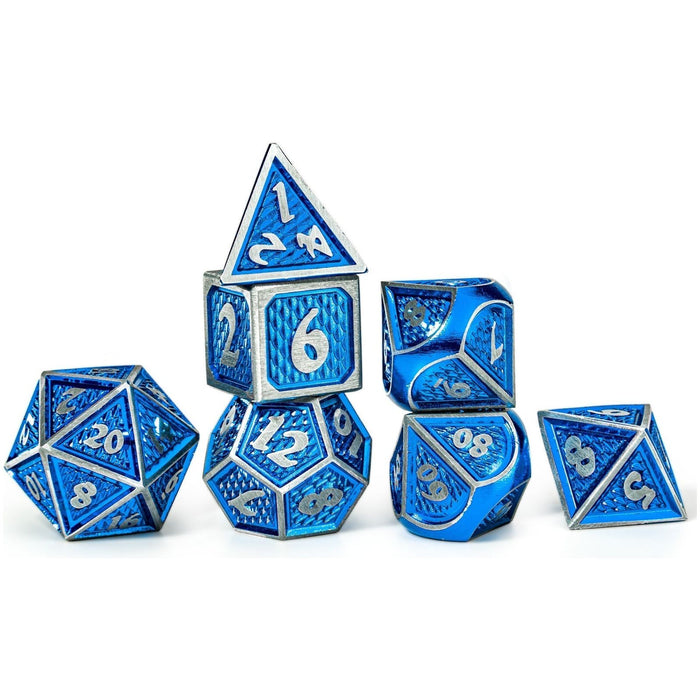 Solid Metal Behemoth Dice set - Brushed Blue - Just $39.99! Shop now at Retro Gaming of Denver