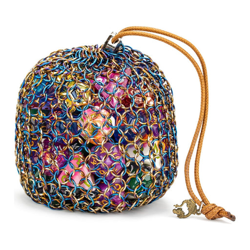 Hero's Chainmail Dice Bag - Blue & Gold - Premium  - Just $34.99! Shop now at Retro Gaming of Denver