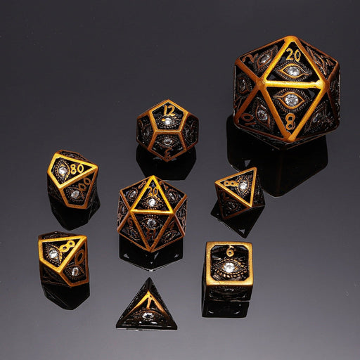 MINI Dragon's Eye Hollow Metal Dice Set - White Gems - Premium Polyhedral Dice Set - Just $49.99! Shop now at Retro Gaming of Denver