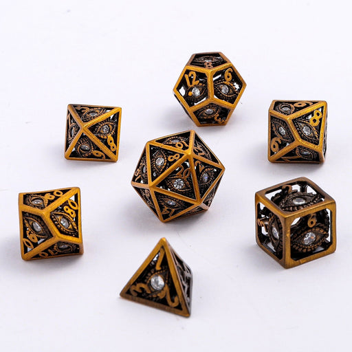 MINI Dragon's Eye Hollow Metal Dice Set - White Gems - Premium Polyhedral Dice Set - Just $49.99! Shop now at Retro Gaming of Denver