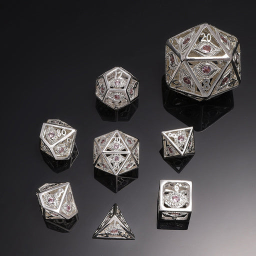 MINI Dragon's Eye Hollow Metal Dice Set - Pink Gems - Premium Polyhedral Dice Set - Just $49.99! Shop now at Retro Gaming of Denver