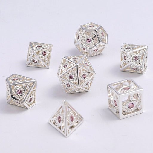 MINI Dragon's Eye Hollow Metal Dice Set - Pink Gems - Premium Polyhedral Dice Set - Just $49.99! Shop now at Retro Gaming of Denver