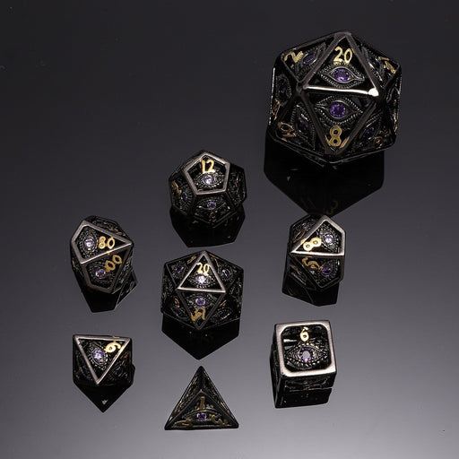 MINI Dragon's Eye Hollow Metal Dice Set - Purple Gems - Premium Polyhedral Dice Set - Just $49.99! Shop now at Retro Gaming of Denver