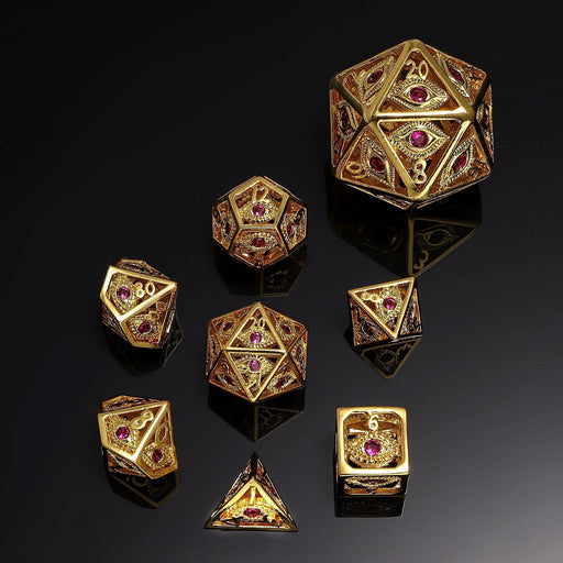 MINI Dragon's Eye Hollow Metal Dice Set - Ruby Red Gems - Premium Polyhedral Dice Set - Just $49.99! Shop now at Retro Gaming of Denver
