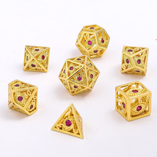 MINI Dragon's Eye Hollow Metal Dice Set - Ruby Red Gems - Premium Polyhedral Dice Set - Just $49.99! Shop now at Retro Gaming of Denver