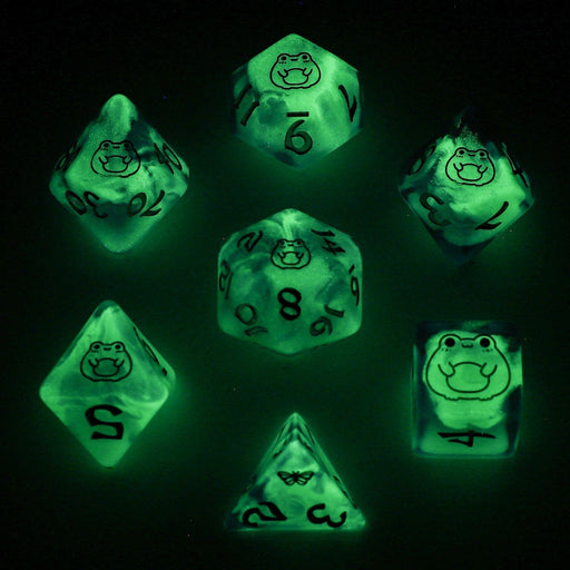 Wyrmforged Rollers - Rounded Plastic Polyhedral Dice - Bog Frog Silver - Just $15.99! Shop now at Retro Gaming of Denver