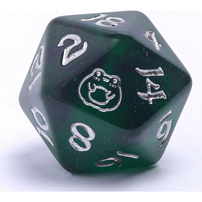 Wyrmforged Rollers - Rounded Plastic Polyhedral Dice - Bog Frog Silver - Just $15.99! Shop now at Retro Gaming of Denver