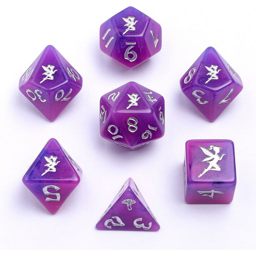 Wyrmforged Rollers - Rounded Plastic Polyhedral Dice - Pixie Dust Silver - Just $15.99! Shop now at Retro Gaming of Denver