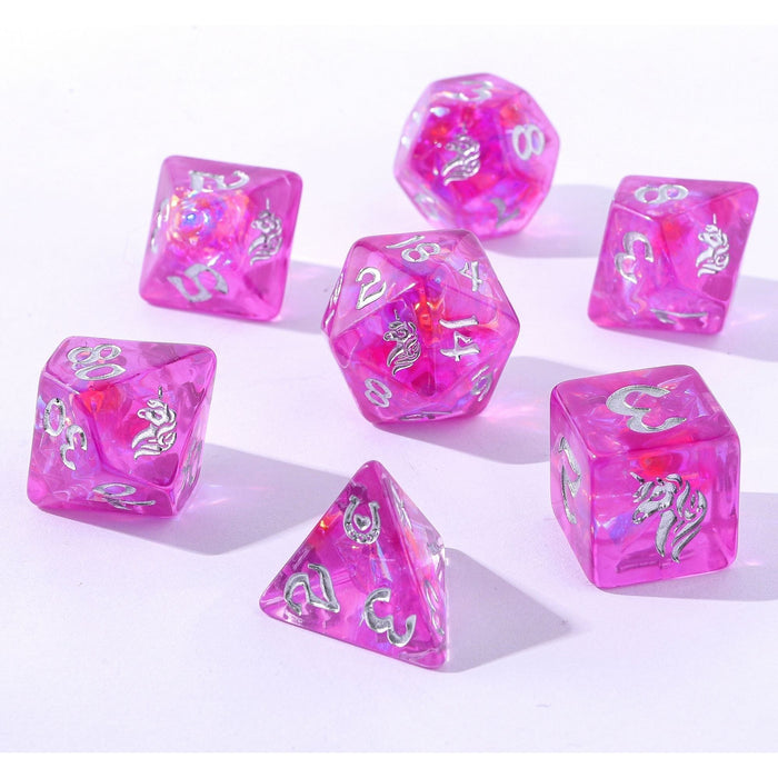 Wyrmforged Rollers - Rounded Plastic Polyhedral Dice - Lumina Unicornia - Just $15.99! Shop now at Retro Gaming of Denver