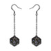 Dragon's Eye D20 Dice Earrings - Gunmetal with Purple Gems - Premium  - Just $29.99! Shop now at Retro Gaming of Denver
