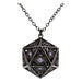 Dragon's Eye D20 Necklace - Gunmetal with Purple Gems - Premium  - Just $34.99! Shop now at Retro Gaming of Denver
