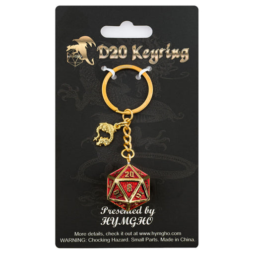 D20 Keychain Draconis - Gold and Ruby - Premium D20 Keychain - Just $14.99! Shop now at Retro Gaming of Denver