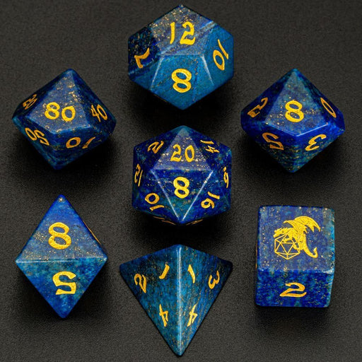 Gem Stone Polyhedral Dice Sets - Lapis Lazuli - Premium Polyhedral Dice Set - Just $89.99! Shop now at Retro Gaming of Denver