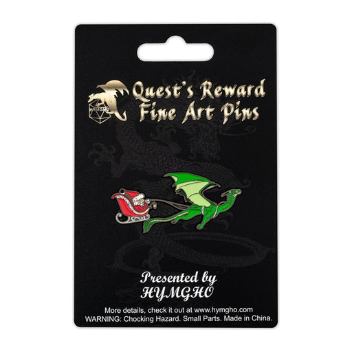 Quest's Reward Fine Art Pin - Dragon Pulling Santa - Premium Polyhedral Dice Set - Just $9.99! Shop now at Retro Gaming of Denver