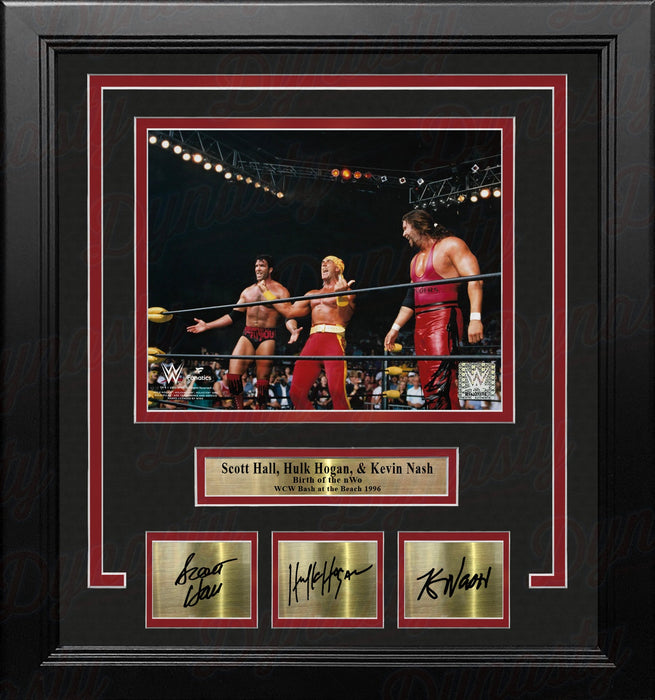 Scott Hall, Hulk Hogan, Kevin Nash Form the nWo 8x10 Framed Wrestling Photo with Engraved Autographs - for just $79.99! 