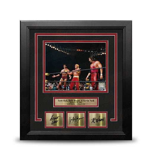 Scott Hall, Hulk Hogan, Kevin Nash Form the nWo 8x10 Framed Wrestling Photo with Engraved Autographs - for just $79.99! 