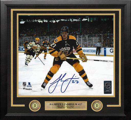 Hampus Lindholm 2023 Winter Classic Action Boston Bruins Autographed 11" x 14" Framed Hockey Photo - for just $99.99! 