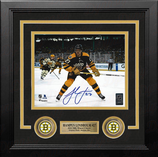 Hampus Lindholm 2023 Winter Classic Action Boston Bruins Autographed 8" x 10" Framed Hockey Photo - for just $89.99! 