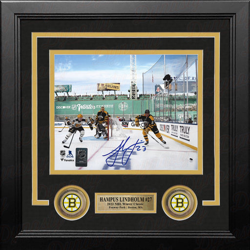 Hampus Lindholm Winter Classic Fenway Park Green Monster Boston Bruins Autographed 8x10 Framed Photo - for just $89.99! 