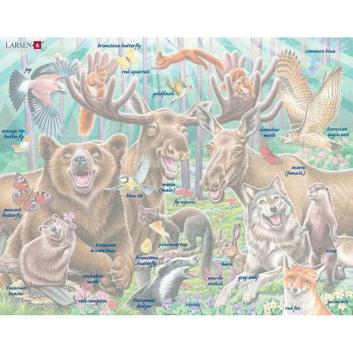 Happy Forest Selfie 42 Piece Tray Jigsaw Puzzle Larsen - for just $11.99! 