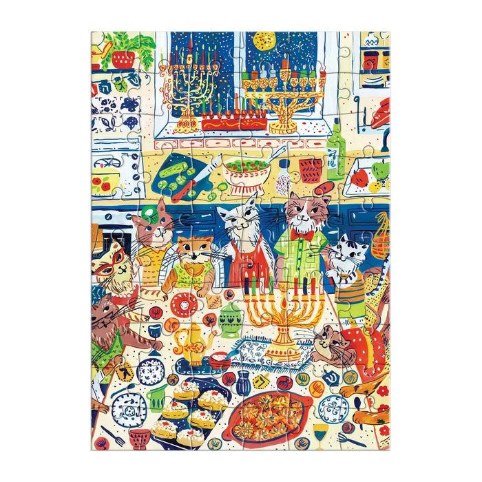 Happy Hanukcats Greeting Card 60 Piece Jigsaw Puzzle Galison - for just $7.99! 