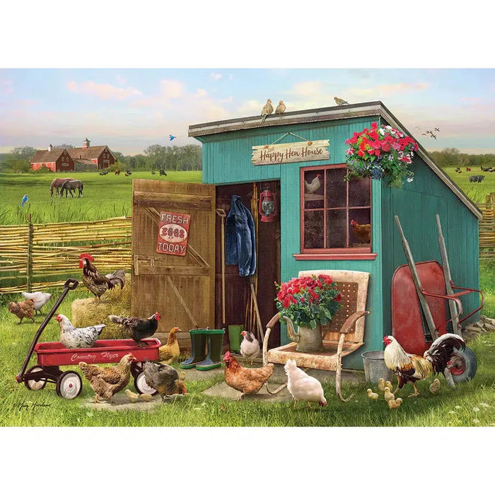 Happy Hens 35 Piece Tray Jigsaw Puzzle Cobble Hill - for just $9.99! 