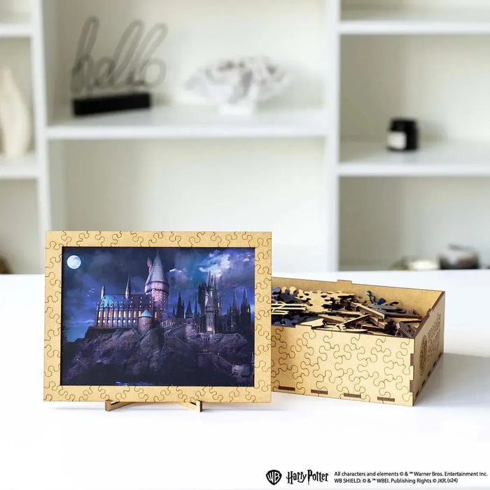 Harry Potter Hogwarts Castle at Night Wooden 338 Piece Jigsaw Puzzle Woods Story - for just $59.99! 