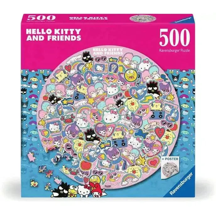 Hello Kitty & Friends 500 Piece Round Jigsaw Puzzle Ravensburger - for just $19.99! 