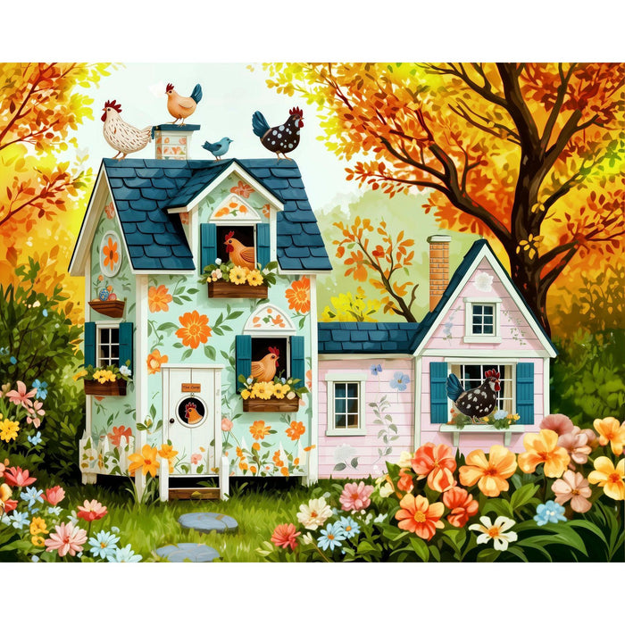 Henhouse Hideaway 500 Piece Jigsaw Puzzle in Shaped Box Springbok - for just $17.99! 