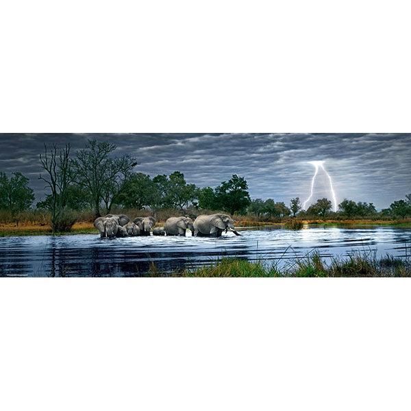 Herd of Elephants 2000 Piece Panoramic Jigsaw Puzzle Heye - for just $49.99! 