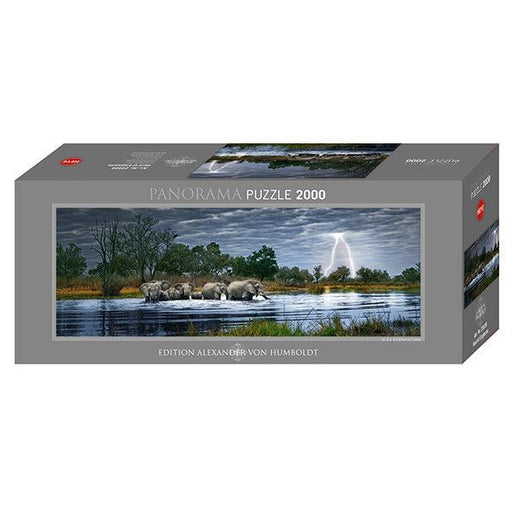 Herd of Elephants 2000 Piece Panoramic Jigsaw Puzzle Heye - for just $49.99! 