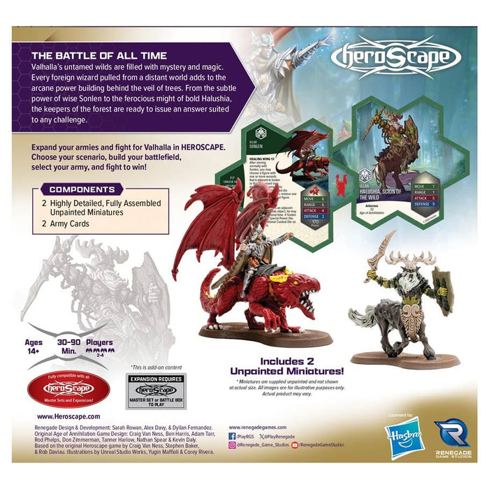 Heroscape: Rising Tide - Sonlen and Halushia, Scion of the Wild Army Expansion - for just $45! 