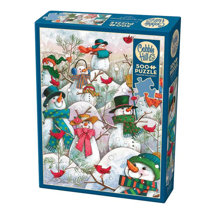 Hill of a Lot of Snowmen 500 Piece Jigsaw Puzzle Cobble Hill - for just $17.99! 